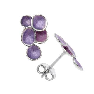 Women's Stud Earrings With Petals 51301 Arteon Silver 925-Gold Plating-Enamel
