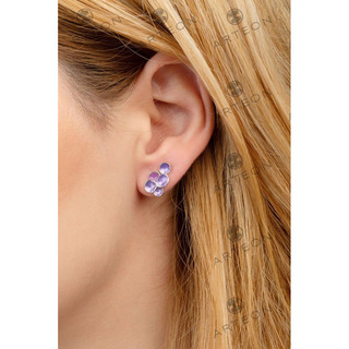 Women's Stud Earrings With Petals 51301 Arteon Silver 925-Gold Plating-Enamel