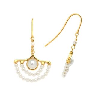 Women's  Earrings With Pearls Silver 925-Gold Plated 51352 Arteon