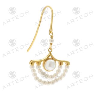 Women's  Earrings With Pearls Silver 925-Gold Plated 51352 Arteon