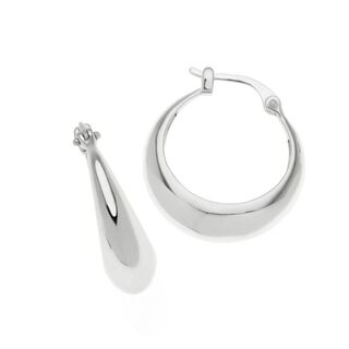 Women's Hoop Earrings Basket Silver 925-Rhodium Plated 51361 Arteon