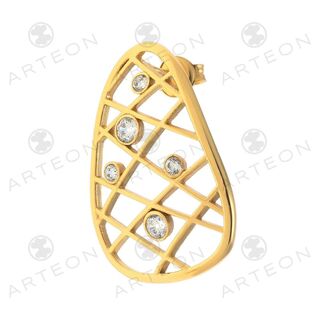 Women's Earrings Arteon 51472 Mesh Made of Brass-Gold Plated IP White Zircons