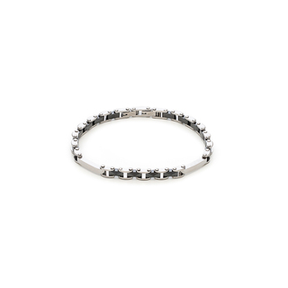 Men's Bracelet Steel 316L With Hematite Stones 51C-BR329S Visetti 