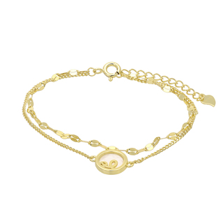 Women's Bracelet With Mother-of-pearl Silver 925 Gold Plating IP 5F-BR040-3 Prince