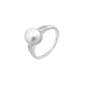 Γυναικείο Ροζέτα Δαχτυλίδι Μαργαριτάρι-Ζιργκόν Ασήμι 925 5F-RG089-1 Prince