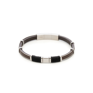 Men's Bracelet Visetti 61C-BR396SC Steel 316L-Brown Leather