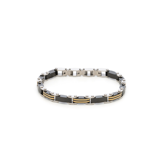 Men's  Bracelet61C-BR407SBG Visetti Steel 316L- Black IP