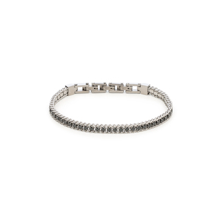 Men's  Bracelet 61C-BR435SB Visetti Steel 316L- Black Zircons cz