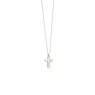 Men's Cross Necklace 61D-KD098SG Visetti Steel 316-Gold PL