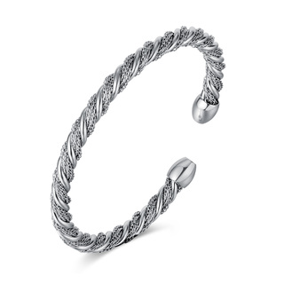 Women's Twisted Bangle-Bracelet 62B-BR001S Visetti Steel 316L