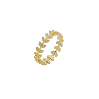 Γυναικείο Δαχτυλίδι Leaves Με Ζιργκόν Επιχρυσωμένο Ασήμι 925 8A-RG092-3 Prince