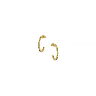 Women's Hoop Earrings Silver 925-Gold Plating 8A-SC190-3E Prince