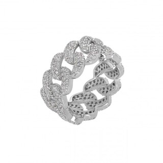 Γυναικείο Δαχτυλίδι Ολόβερο Ασήμι 925-Ζιργκόν Επιπλατινωμένο 8B-RG097-1 Prince