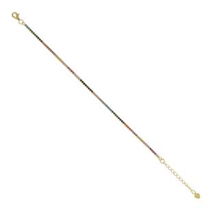 Γυναικείο Βραχιόλι Ασήμι 925 Ριβιέρα Rainbow Ζιρκόν Χρυσό 8O-BR009-3O