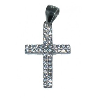 Women's Cross Pendant Silver 925 With White Zircons Prince 9A-MD013-1