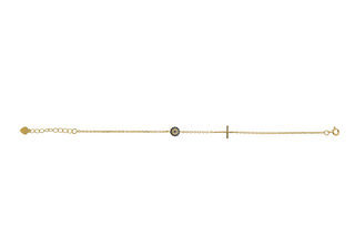 Women's Bracelet Silver 925 Cross-Target Zircon-Gold Plating 9B-BR064-3 Prince