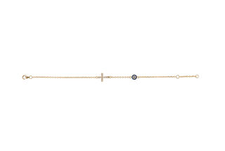 Women's Bracelet Silver 925 Cross-Target Zircon-Gold Plating 9B-BR065-3 Prince