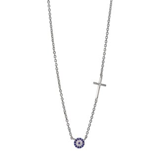 Women's Necklace Eye-Cross Silver 925 Zircon 9B-KD064-1 Prince