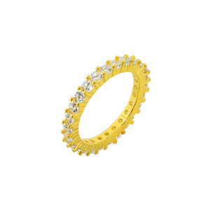 Γυναικείο Δαχτυλίδι Ολόβερο Ασήμι 925-Ζιργκόν-Επιχρύσωση 9B-RG062-3 Prince