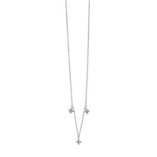 Women's Necklace Crosses Silver 925 White Zircons 9C-KD028-1 Prince