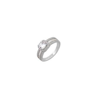 Women's Ring Rosette Silver 925-Zircon 9C-RG029-1 Prince