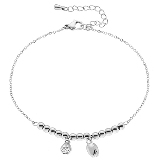 Women's Anklet Chain With Charms Steel N-03786 Artcollection