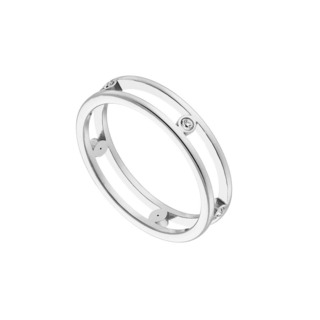 Women's Ring White Zircons Steel 316L N-02532  Artcollection