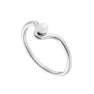 Women's Ring White Pearl Steel 316L N-02533  Artcollection