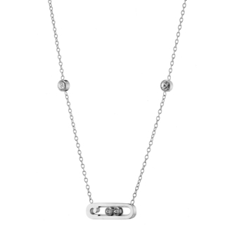 Women's Necklace With Butterfly 316L Steel-White Zircons N-07342 Artcollection