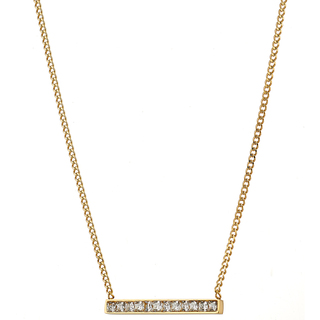 Women's Necklace Bar With White Zircons Steel 316L N-073534 Artcollection