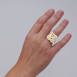 Women's Ring Zagreb AAN833D14 Anartxy Surgical Steel 316L-Gold Plated