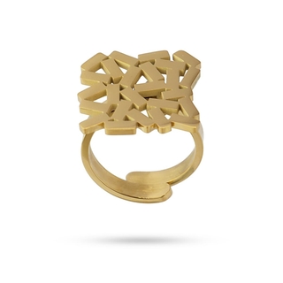 Women's Ring Zagreb AAN833D14 Anartxy Surgical Steel 316L-Gold Plated