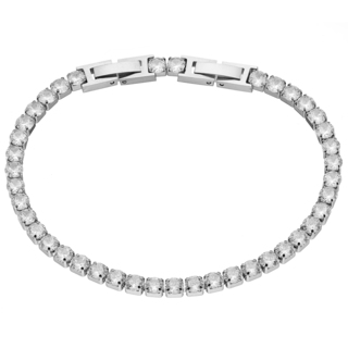 Γυναικείο Βραχιόλι N-01061 Artcollection Ατσάλι 316L Λευκά Κρύσταλλα