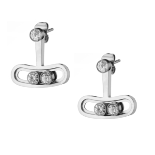 Γυναικεία  Ear Jacket Σκουλαρίκια- Κρύσταλλα Ατσάλι 316L N-02350 Artcollection