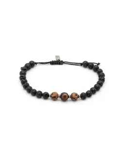 Men's Handmade Lava Bracelet "Crackle Brown" 5212018741669 LifeLikes