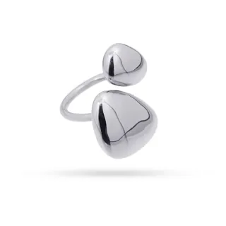 Γυναικείο Δαχτυλίδι Two Ring Ατσάλι 316L BAN146PL-Anartxy