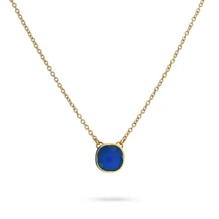 Women's Necklace Angusta BCO861B Anartxy Surgical Steel 316L-Gold Plated Blue Crystal