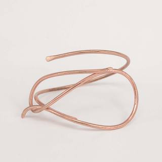 Handmade Zig-Zac Bracelet Bronze Pink Gold Plated BR2891-R