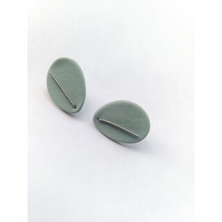 Women's Handmade Stud Earrings "Milos" C30 Art7702 Blue Indigo Porcelain And Silver 925