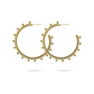 Women's Hoop Earrings Hope Hoops Steel-Gold Plated CPE420D Anartxy