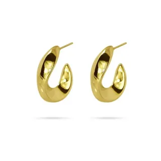 Women's Hoop Earrings Twist Hoops Steel-Gold Plated CPE468D Anartxy
