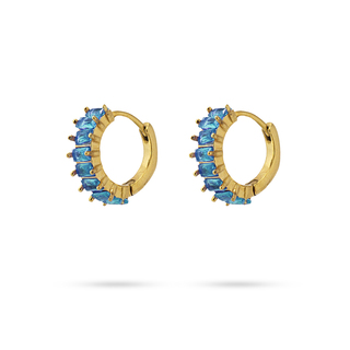 Women's Hoop Earrings With Zircon Steel-Gold Plated CPE481 Anartxy
