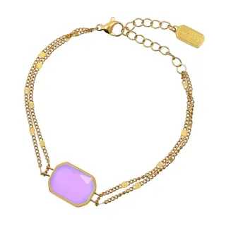 Women's Bracelet Pixels Spark BPU032D1 Anartxy Surgical Steel 316L-Gold Plated Violet Crystal
