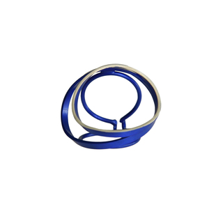 Women's Handmade Ring 2 Circles Lila Mode D093-BS Brass Silver Plated-Blue IP