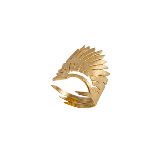 Γυναικείο Δαχτυλίδι Φτερό DC2010G Ασήμι 925 Επίχρυσο