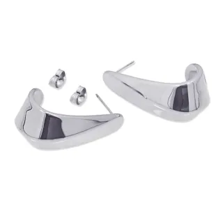 Women's Hoop EarringsWaves Long Crest  Steel 316L DPE578PL Anartxy