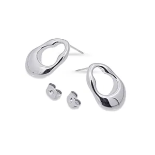 Women's Earrings Waves Halo Wave Steel DPE050PL Anartxy