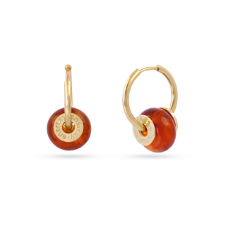 Women's Boho Hoop Earrings DPE337 Surgical Steel 316L Gold Plated IP-Semiprecious Stone Anartxy
