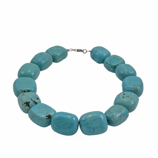 Necklace KRAMA JEWELS Turquoise 1,5cmΧ2,5cmΧ3cm-Silver 925 KK0392