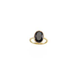 Γυναικείο Δαχτυλίδι Μαύρος Όνυχας Ασήμι 925-Επιχρύσωση  KRAMA JEWELS KD0204
